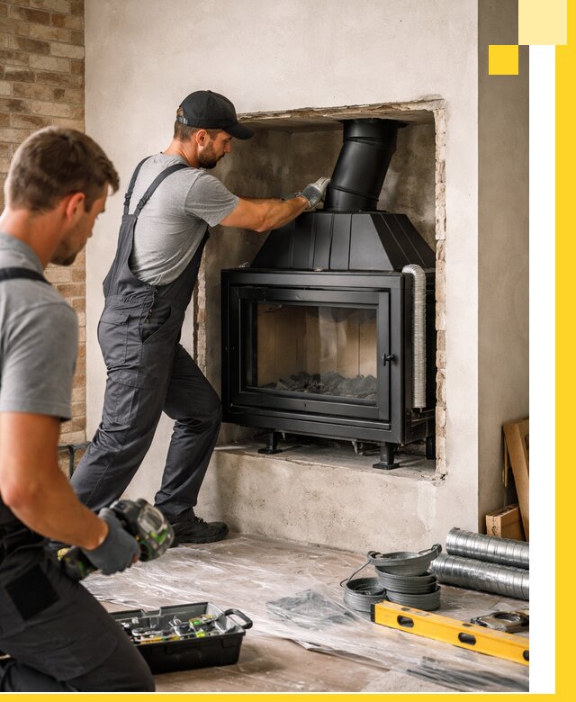 Установка каминных топок в Моршанске: монтаж, подключение