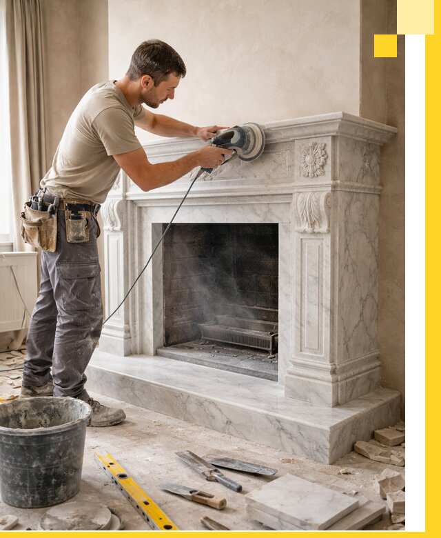 Изготовление и установка мраморных каминов в Моршанске под ключ