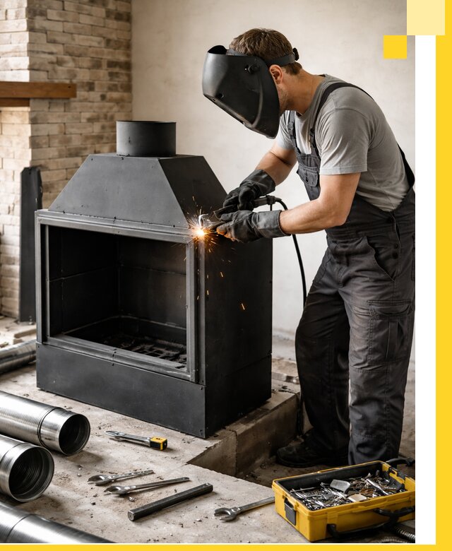 Продажа и установка металлических каминов в Моршанске под ключ