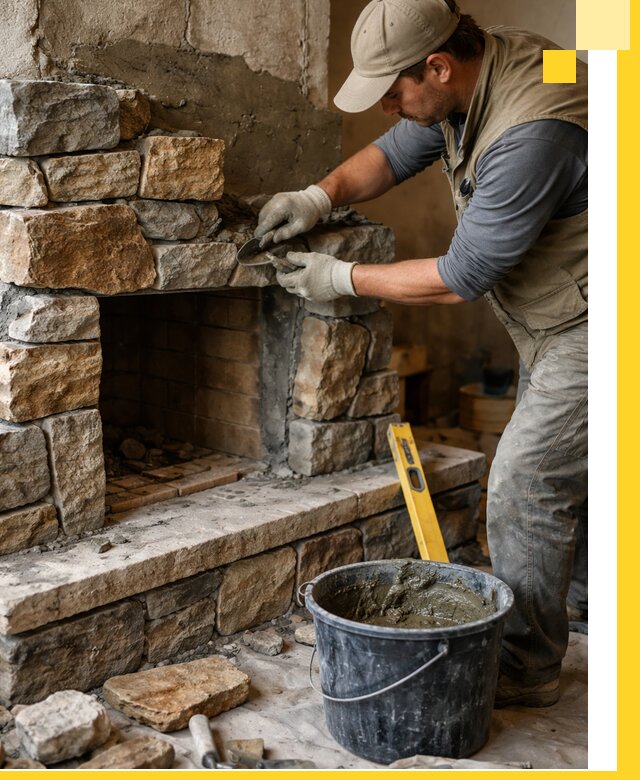 Изготовление и установка каменных каминов под ключ в Моршанске