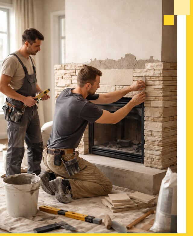 Установка и монтаж каминов для загородного дома в Моршанске