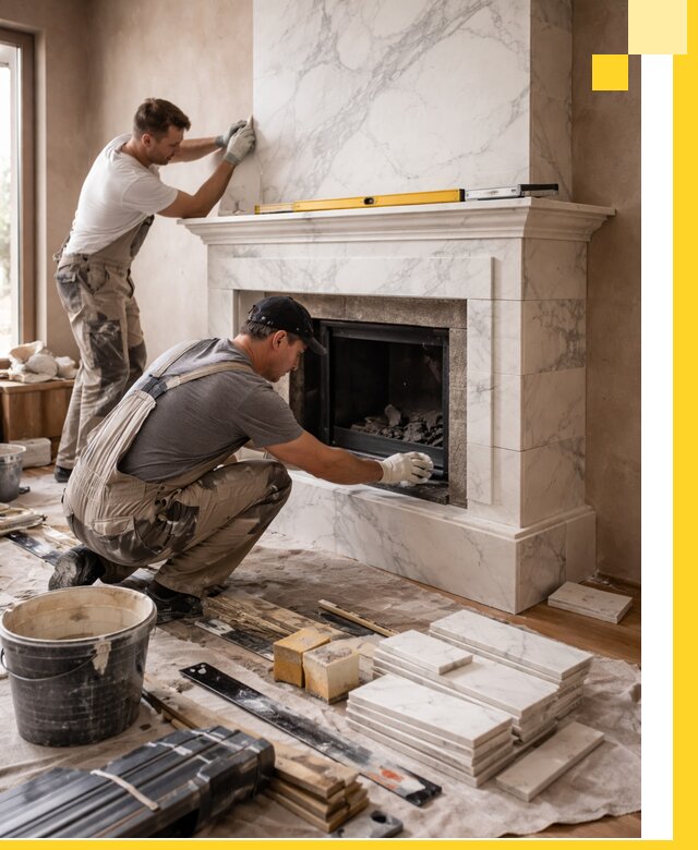 Отделка каминов в Моршанске качественные облицовочные работы