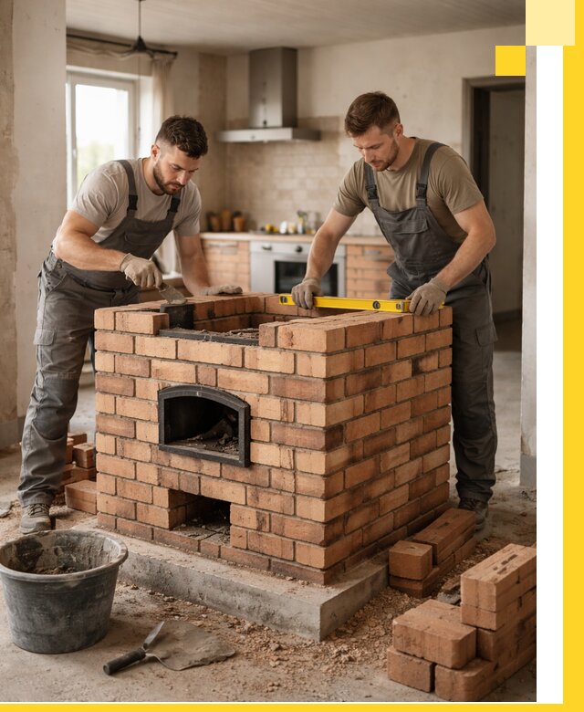 Установка и монтаж печей в частном доме в Моршанске под ключ