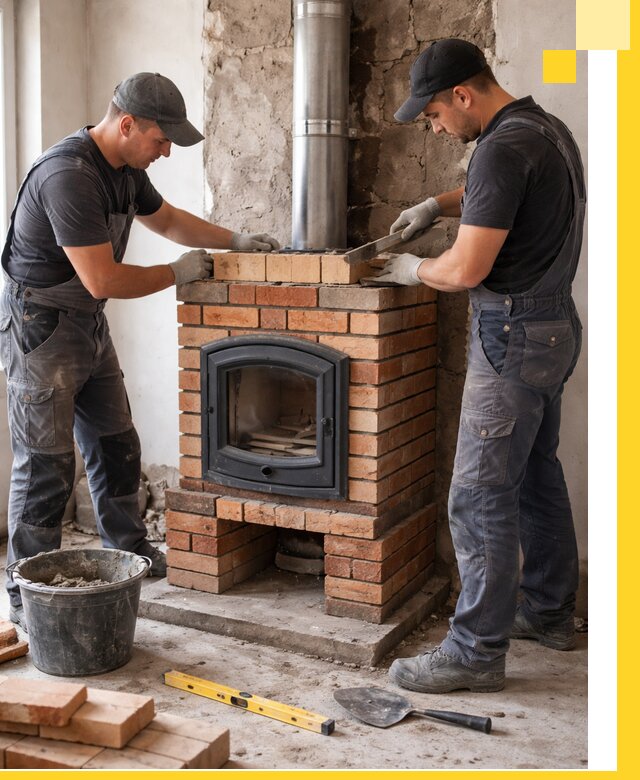 Монтаж печи камина под ключ в Моршанске с гарантией и пусконаладкой