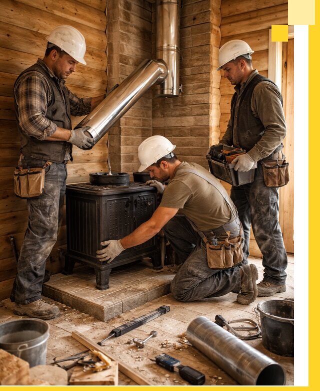 Профессиональный монтаж банных печей и дымоходов в Моршанске