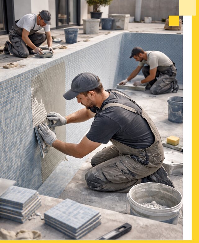 Облицовка бассейнов в Моршанске плитка мозаика гидроизоляция