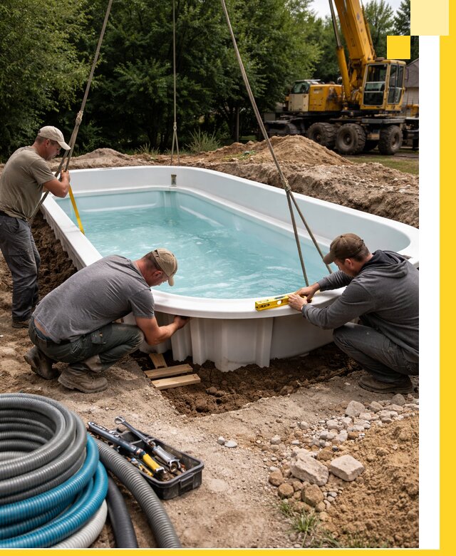 Установка и монтаж композитных бассейнов под ключ в Моршанске