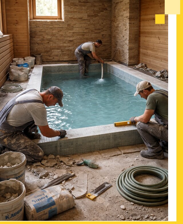 Проектирование и строительство бассейнов для бани в Моршанске