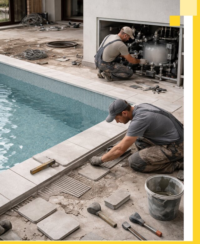 Строительство и монтаж бассейнов в коттедже в Моршанске