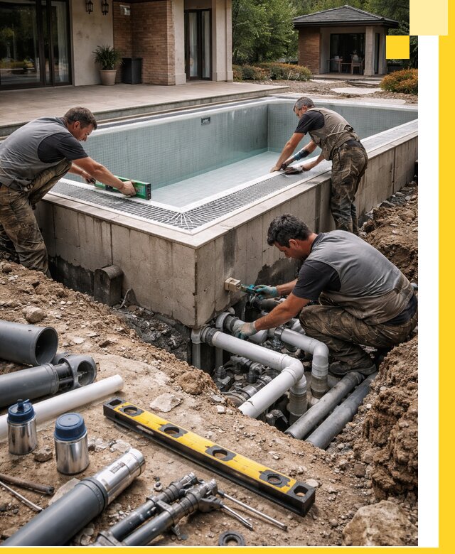 Строительство переливных бассейнов в Моршанске под ключ