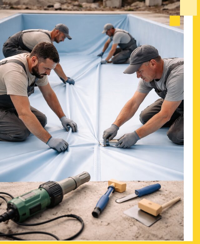 ПВХ пленка для бассейнов с монтажом и гарантией в Моршанске