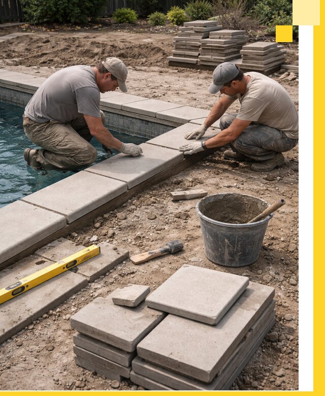 Установка и изготовление копингового камня для бассейнов в Моршанске