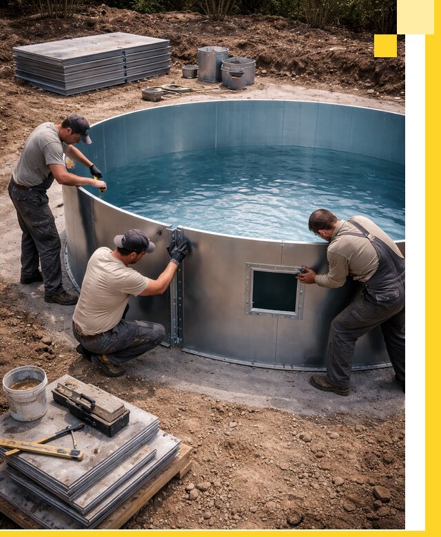 Круглые бассейны под ключ в Моршанске проектирование и монтаж