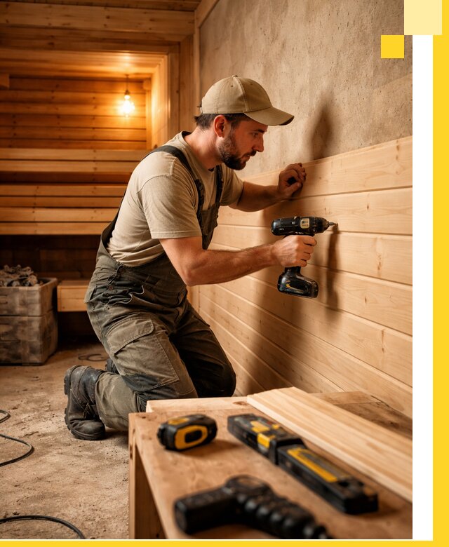 Профессиональная внутренняя отделка бани в Моршанске под ключ