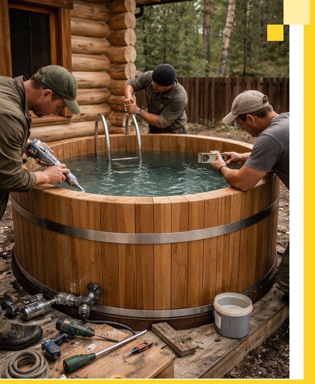 Строительство бань с купелью под ключ и отделкой в Моршанске