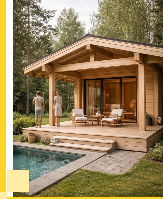 Бани с террасой под ключ в Моршанске от 623100 р. | ЭриданМрш