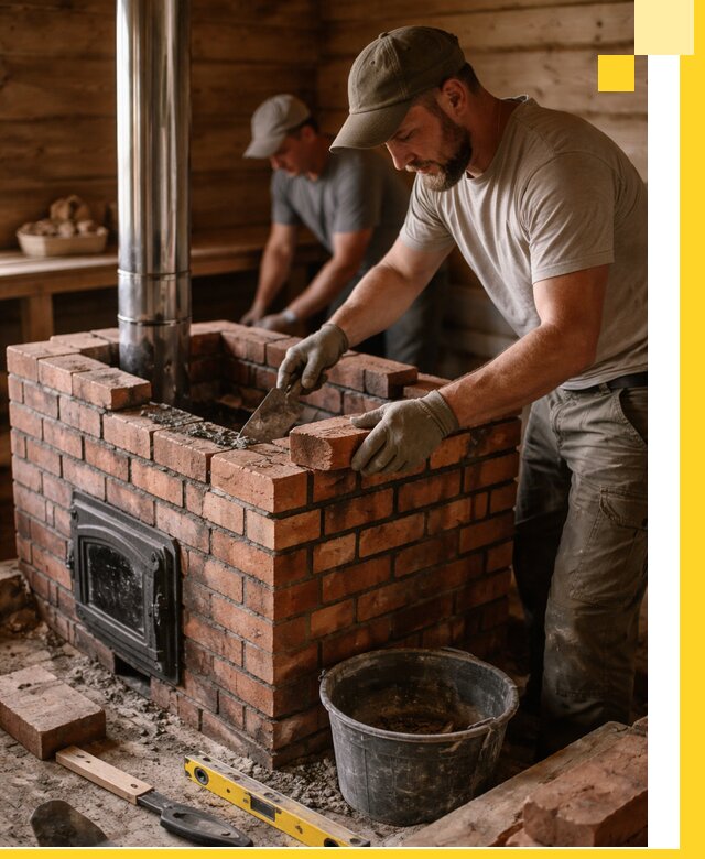 Кирпичные печи для бани под ключ в Моршанске, проект и монтаж