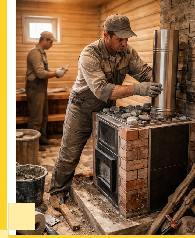 Монтаж печи в бане под ключ в Моршанске от 20770 р. | ЭриданМрш