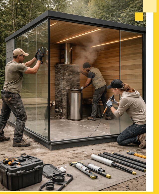 Проектирование и строительство стеклянных бань в Моршанске