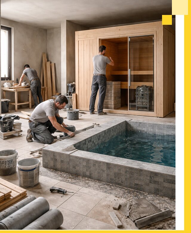 SPA зоны под ключ с бассейном сауной и печью в Моршанске